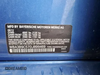 2013 BMW 3 Series 335i xDrive z VIN WBA3B9C57DJ899469, wystawiony jako Copart lot #59696905 z przebiegiem 123 340 mil mil oraz Szkoda całkowita • Salvage title. Historia ofert i sprzedaży dostępna na DreamBid. Obrazek 12.