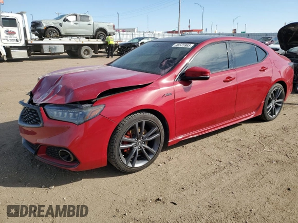 2019 Acura TLX w/A-Spec Pkg with VIN 19UUB3F62KA001108, listed as a Copart auction lot 48525965 with 42,451 mi miles and Salvage title. Bid and sale history available at DreamBid. Image 1.