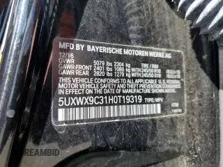 2017 BMW X3 xDrive28i z VIN 5UXWX9C31H0T19319, wystawiony jako Copart lot #50607795 z przebiegiem 137 741 mil mil oraz Szkoda całkowita • Salvage title. Historia ofert i sprzedaży dostępna na DreamBid. Obrazek 15.