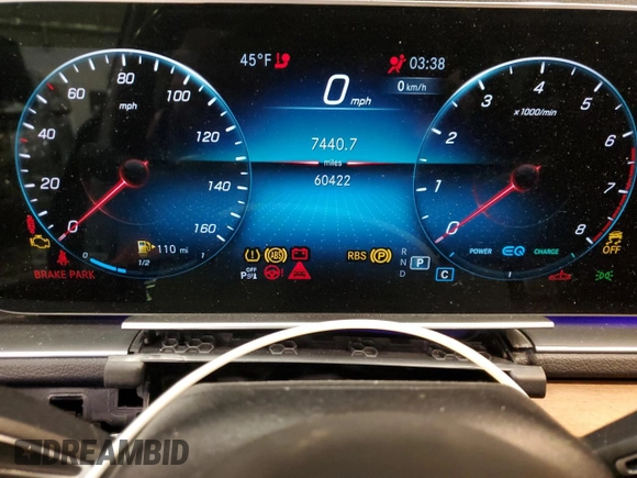 2022 Mercedes-Benz GLE 450 with VIN 4JGFB5KB4NA615308, listed as a Copart auction lot 44779325 with 60,422 mi miles and Salvage title. Bid and sale history available at DreamBid. Image 9.