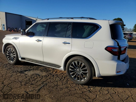 2023 Nissan Armada Platinum with VIN JN8AY2DA1P9400185, listed as a Copart auction lot 86852214 with 14,158 mi miles and Salvage Title. Bid and sale history available at carsss.com. Image 2.