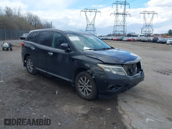 2014 Nissan Pathfinder SV with VIN 5N1AR2MM4EC708630, listed as a IAAI auction lot 41893720 with 129,985 mi miles. Bid and sale history available at carsss.com. Image 1.
