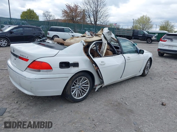 2004 BMW 7 Series 745Li with VIN WBAGN63554DS54633, listed as a IAAI auction lot 42050972 with Not Provided miles and . Bid and sale history available at carsss.com. Image 4.