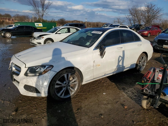 2018 Mercedes-Benz C-Class C 300 with VIN WDDWF4KB3JR423169, listed as a Copart auction lot 41345435 with 0 mi miles and Salvage Title. Bid and sale history available at carsss.com. Image 1.