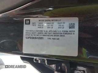 2014 Buick Verano Group z VIN 1G4PS5SK0E4123281, wystawiony jako IAAI lot #42250949 z przebiegiem 132 746 mil mil oraz . Historia ofert i sprzedaży dostępna na DreamBid. Obrazek 9.