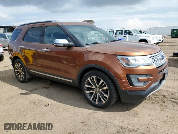 2017 Ford Explorer Platinum with VIN 1FM5K8HT8HGA16023, listed as a Copart auction lot 59529195 with 101,609 mi miles and Salvage title. Bid and sale history available at DreamBid. Image 4.