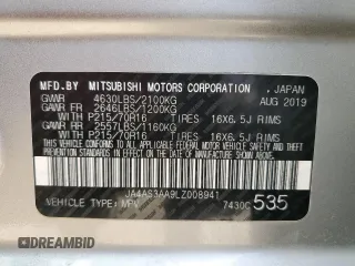 2020 Mitsubishi Eclipse Cross ES with VIN JA4AS3AA9LZ008941, listed as a Copart auction lot 86172674 with 62,748 mi miles and Clean title. Bid and sale history available at DreamBid. Image 14.