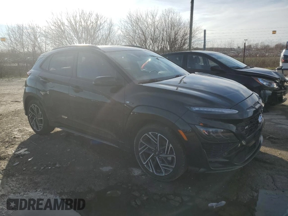 2022 Hyundai Kona N Line with VIN KM8K3CA31NU826992, listed as a Copart auction lot 84766394 with 30,318 mi miles and Salvage Title. Bid and sale history available at carsss.com. Image 4.