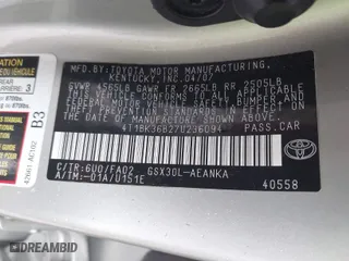2007 Toyota Avalon XL with VIN 4T1BK36B27U236094, listed as a IAAI auction lot 42025285 with 208,741 mi miles. Bid and sale history available at carsss.com. Image 9.