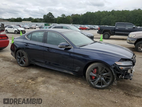 2023 Genesis G70 3.3T with VIN KMTG54TE7PU113169, listed as a Copart auction lot 71008994 with 17,864 mi miles and Salvage Title. Bid and sale history available at DreamBid. Image 4.