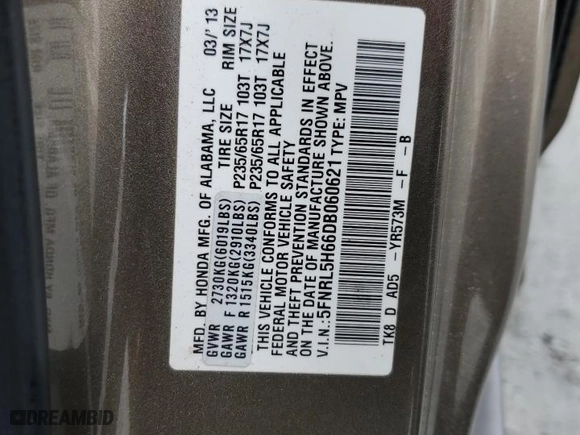 2013 Honda Odyssey EX-L with VIN 5FNRL5H66DB060621, listed as a Copart auction lot 51906045 with 195,561 mi miles and Salvage Title. Bid and sale history available at carsss.com. Image 14.