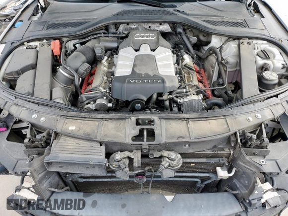 2014 Audi A8 3.0T with VIN WAURGAFD1EN013057, listed as a Copart auction lot 61161595 with 103,560 mi miles and Salvage title. Bid and sale history available at DreamBid. Image 11.