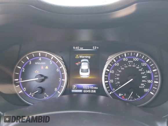 2017 Infiniti Q50 2.0t Premium with VIN JN1CV7AR7HM681933, listed as a IAAI auction lot 41514675 with 102,310 mi miles. Bid and sale history available at carsss.com. Image 7.
