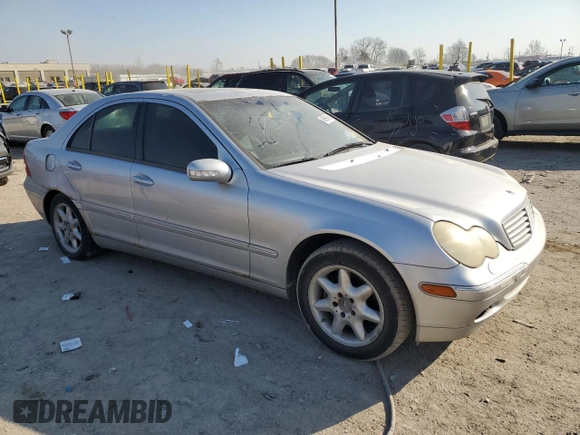 2002 Mercedes-Benz C with VIN WDBRF61J92F287899, listed as a Copart auction lot 48699435 with 145,465 mi miles and Salvage Title. Bid and sale history available at carsss.com. Image 4.