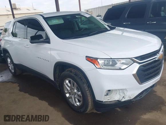 2021 Chevrolet Traverse LS z VIN 1GNERFKW5MJ197111, wystawiony jako IAAI lot #42056277 z przebiegiem 64 771 mil mil oraz . Historia ofert i sprzedaży dostępna na DreamBid. Obrazek 1.