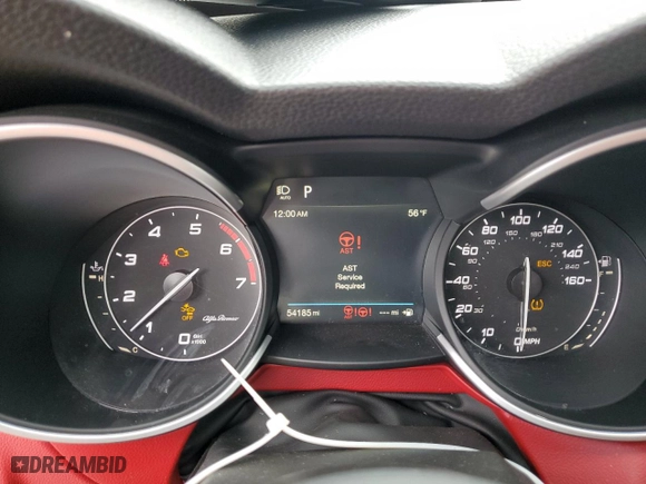 2019 Alfa Romeo Stelvio Ti Sport with VIN ZASPAKBNXK7C51920, listed as a Copart auction lot 50773715 with 54,185 mi miles and Clean Title. Bid and sale history available at carsss.com. Image 9.