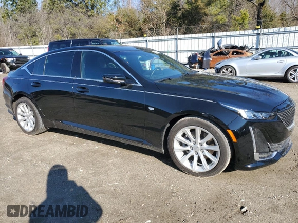 2023 Cadillac CT5 Luxury with VIN 1G6DM5RK2P0131287, listed as a Copart auction lot 46291115 with 12,634 mi miles and Salvage title. Bid and sale history available at DreamBid. Image 4.