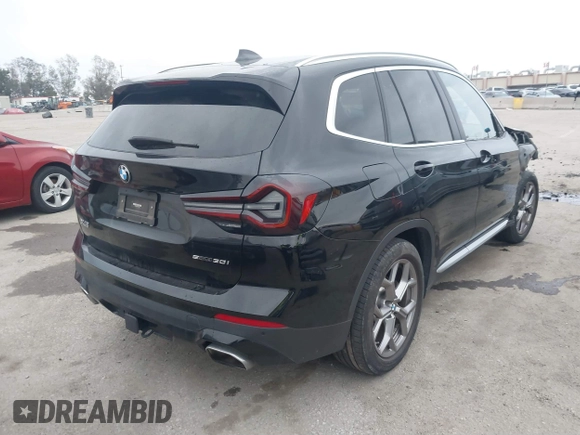 2022 BMW X3 sDrive30i with VIN WBX47DP03NN163698, listed as a IAAI auction lot 41803883 with 28,259 mi miles and . Bid and sale history available at DreamBid. Image 4.