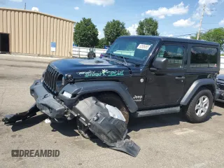 2020 Jeep Wrangler Sport with VIN 1C4GJXAG9LW203468, listed as a Copart auction lot 63586585 with 58,180 mi miles and Salvage title. Bid and sale history available at DreamBid. Image 1.