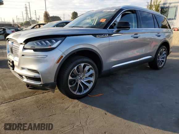 2023 Lincoln Aviator Standard z VIN 5LM5J6XC9PGL01432, wystawiony jako Copart lot #86017864 z przebiegiem Nie podano mil oraz Szkoda całkowita • Salvage title. Historia ofert i sprzedaży dostępna na DreamBid. Obrazek 1.