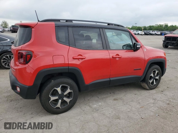 2020 Jeep Renegade Trailhawk with VIN ZACNJBC18LPL78758, listed as a Copart auction lot 56704665 with Not provided miles and Salvage title. Bid and sale history available at DreamBid. Image 3.