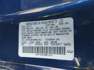 2017 Infiniti Q60 Red Sport 400 with VIN JN1FV7EK3HM610741, listed as a IAAI auction lot 41856207 with 67,598 mi miles and . Bid and sale history available at carsss.com. Image 9.