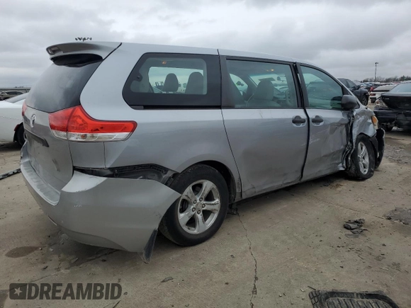 2012 Toyota Sienna with VIN 5TDKA3DC2CS010056, listed as a Copart auction lot 44639505 with 146,195 mi miles and Salvage Title. Bid and sale history available at DreamBid. Image 3.