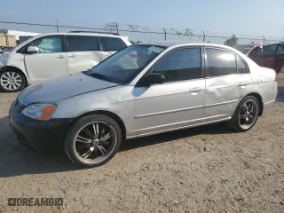 2002 Honda Civic LX with VIN 1HGES16522L056212, listed as a Copart auction lot 67927334 with 207,398 mi miles and Salvage Title. Bid and sale history available at carsss.com. Image 1.