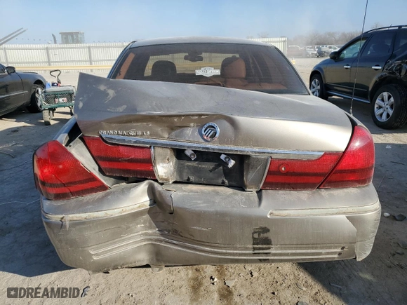 2005 Mercury Grand Marquis LS Premium with VIN 2MEFM75W05X614607, listed as a Copart auction lot 85813964 with 243,074 mi miles and Salvage Title. Bid and sale history available at carsss.com. Image 6.