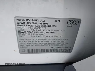 2021 Audi Q5 Premium Plus z VIN WA1E2AFY1M2088449, wystawiony jako IAAI lot #39055032 z przebiegiem 83 555 mil mil oraz . Historia ofert i sprzedaży dostępna na DreamBid. Obrazek 9.