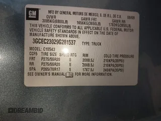 2009 Chevrolet Silverado 1500 LT with VIN 3GCEC23029G281537, listed as a IAAI auction lot 41805339 with 217,517 mi miles. Bid and sale history available at carsss.com. Image 9.