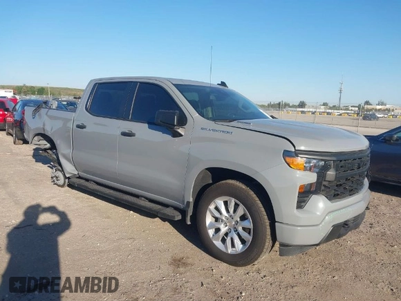 2024 Chevrolet Silverado 1500 Custom with VIN 3GCPABEK5RG427555, listed as a IAAI auction lot 41783357 with 5,921 mi miles and . Bid and sale history available at DreamBid. Image 1.
