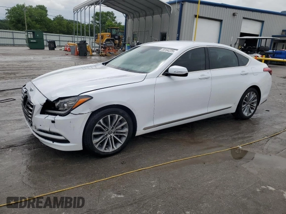 2017 Genesis G80 3.8L with VIN KMHGN4JE8HU176487, listed as a Copart auction lot 58164225 with 47,052 mi miles and Salvage title. Bid and sale history available at DreamBid. Image 1.