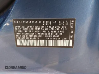 2019 Volkswagen Jetta S with VIN 3VWC57BU9KM005072, listed as a IAAI auction lot 42319827 with 63,613 mi miles and . Bid and sale history available at DreamBid. Image 9.