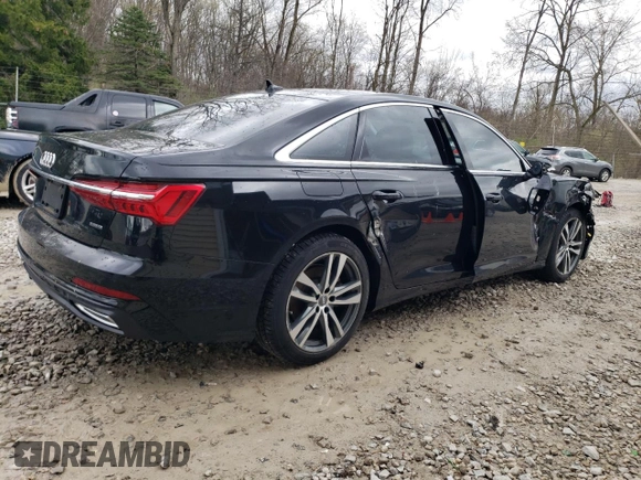 2019 Audi A6 Premium with VIN WAUK2AF24KN064126, listed as a Copart auction lot 53026015 with 55,664 mi miles and Salvage Title. Bid and sale history available at carsss.com. Image 3.