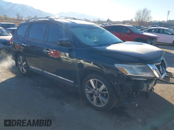 2014 Nissan Pathfinder Platinum with VIN 5N1AR2MM3EC692923, listed as a IAAI auction lot 41400968 with 202,186 mi miles and . Bid and sale history available at DreamBid. Image 1.