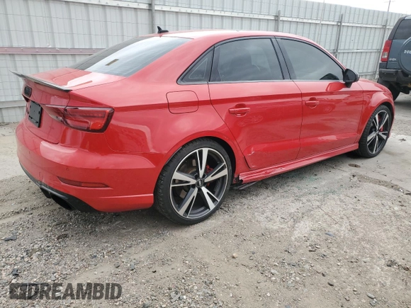 2019 Audi RS 3 with VIN WUABWGFF2KA906727, listed as a Copart auction lot 49337425 with 52,355 mi miles and Salvage title. Bid and sale history available at DreamBid. Image 3.
