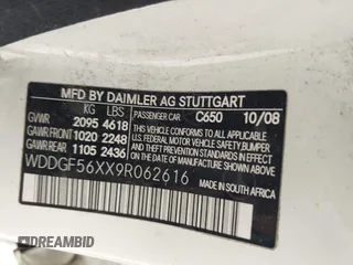 2009 Mercedes-Benz C 350 Sport with VIN WDDGF56XX9R062616, listed as a IAAI auction lot 42518928 with Not provided miles and . Bid and sale history available at DreamBid. Image 9.