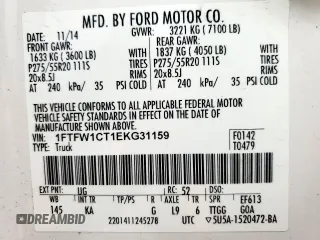 2014 Ford F-150 XL z VIN 1FTFW1CT1EKG31159, wystawiony jako Copart lot #53649415 z przebiegiem 170 295 mil mil oraz Czysty tytuł • Clean title. Historia ofert i sprzedaży dostępna na DreamBid. Obrazek 13.
