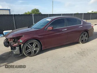 2016 Honda Accord Sport z VIN 1HGCR2F54GA110704, wystawiony jako Copart lot #65131605 z przebiegiem 108 996 mil mil oraz Szkoda całkowita • Salvage title. Historia ofert i sprzedaży dostępna na DreamBid. Obrazek 1.