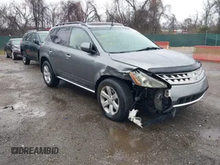2007 Nissan Murano SL with VIN JN8AZ08W67W600701, listed as a IAAI auction lot 41859713 with 181,443 mi miles and . Bid and sale history available at DreamBid. Image 1.