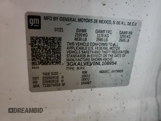 2022 GMC Terrain SLT with VIN 3GKALVEV0NL108954, listed as a Copart auction lot 85035874 with 42,407 mi miles and Salvage Title. Bid and sale history available at carsss.com. Image 13.