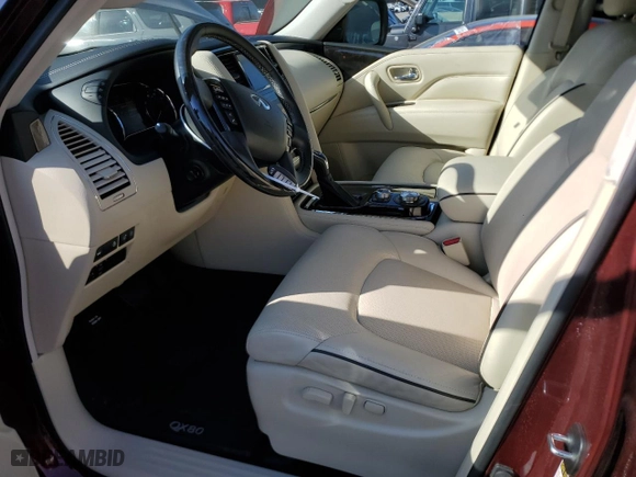 2021 Infiniti QX80 LUXE with VIN JN8AZ2AE5M9272842, listed as a Copart auction lot 48913205 with 31,001 mi miles and Salvage Title. Bid and sale history available at carsss.com. Image 7.