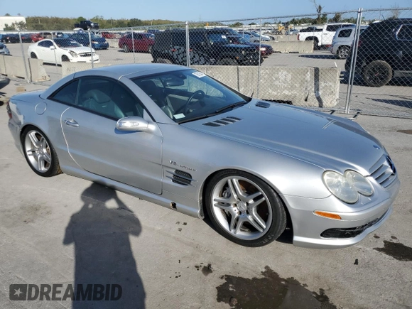 2005 Mercedes-Benz SL 55 AMG with VIN WDBSK74F95F099933, listed as a Copart auction lot 78612044 with Not provided miles and Salvage title. Bid and sale history available at DreamBid. Image 4.