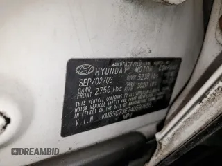 2004 Hyundai Santa Fe GLS with VIN KM8SC73E74U597688, listed as a Copart auction lot 44570985 with 213,584 mi miles and Salvage Title. Bid and sale history available at carsss.com. Image 13.