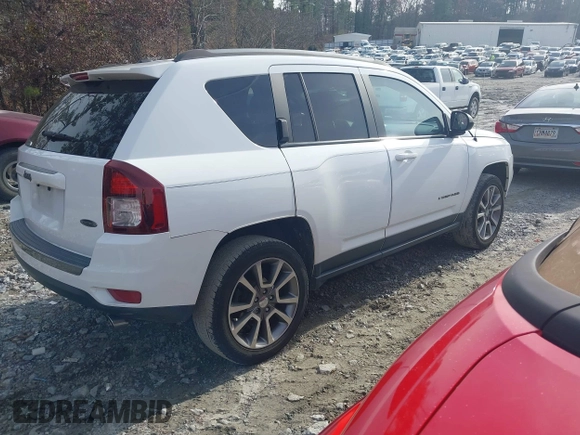 2017 Jeep Compass 75th Anniversary Edition with VIN 1C4NJDBB5HD127582, listed as a IAAI auction lot 41098124 with 83,564 mi miles. Bid and sale history available at carsss.com. Image 4.