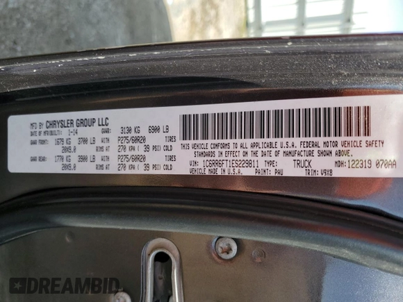 2014 Ram 1500 Express z VIN 1C6RR6FT1ES229811, wystawiony jako Copart lot #51516005 z przebiegiem 197 349 mil mil oraz Szkoda całkowita • Salvage title. Historia ofert i sprzedaży dostępna na DreamBid. Obrazek 14.