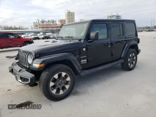 2022 Jeep Wrangler Unlimited Sahara with VIN 1C4HJXEG3NW248021, listed as a Copart auction lot 47555775 with 31,479 mi miles and Salvage Title. Bid and sale history available at DreamBid. Image 1.