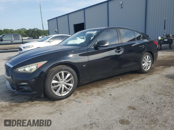 2014 Infiniti Q50 Hybrid Premium z VIN JN1AV7AP7EM690200, wystawiony jako Copart lot #57502835 z przebiegiem 144 447 mil mil oraz Nie do naprawy. Historia ofert i sprzedaży dostępna na DreamBid. Obrazek 1.