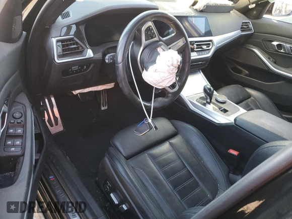 2021 BMW 3 Series M340i xDrive with VIN 3MW5U9J0XM8B49022, listed as a Copart auction lot 76096624 with 0 mi miles and Salvage Title. Bid and sale history available at carsss.com. Image 8.